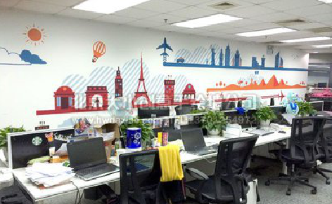 城步教你设计办公室墙绘的方法。